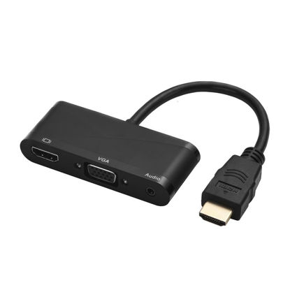 Picture of suckoo Replacement HDMI to VGA HDMI 3.5 Audio Cable Splitter 1 in 2 Out 4K30HZ Compatible Laptop Host External HDMI VGA TV Monitor Projector Adapter Docking Converter 1080P