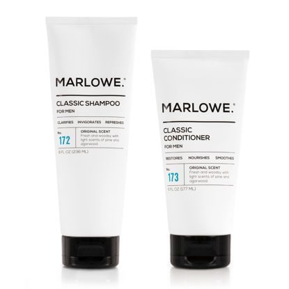 Picture of MARLOWE. Classic Mens Shampoo and Conditioner Set, Clarifies, Invigorates and Refreshes Hair with Moisturizing Argan Oil & Coconut Oil, All Hair Types