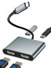 Picture of USB C to Dual HDMI Adapter,USB C Splitter 2 Monitors Extended Display,HDMI Adapter for Dual Monitors,Type C HDMI Hub Multiple Monitors Docking Station for Laptop/Monitor Compatible with Thunderbolt