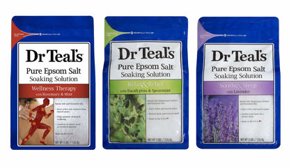 Picture of Dr. Teal's Epsom Salt Bundle, 3 Items: 1 Relax & Relief Eucalyptus Spearmint, 1 Sooth & Sleep Lavender and 1 Therapy & Relief Rosemary and Mint, 48 Ounce each, 1 Set