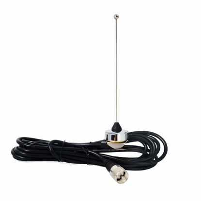 Picture of HYS TCJ-N1 UHF NMO 400-470 Mhz Antenna with 13 ft RG58 Coax Cable NMO to UHF PL259 Connector for Yaesu Kenwood HYT Vertex Icom Mobile Radios