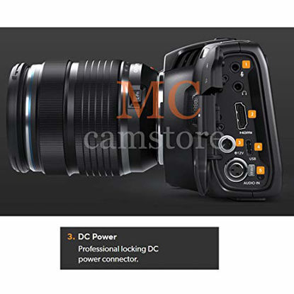 Picture of MCcamstore BMPCC 4K to D Tap Power Cable for Blackmagic Pocket Cinema Camera 4K Gold Mount V-Mount Battery Weipu 2 Pin Female to P-Tap (4K / 6k 24 inches Cable)