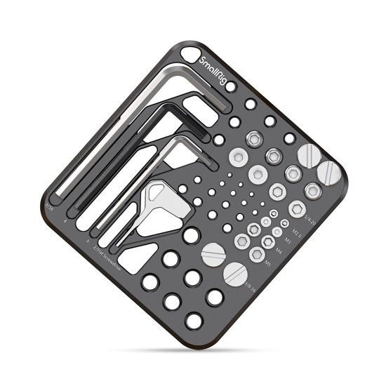 Picture of SmallRig 20Pcs Screws and Hex Key Storage Plate with 1/4"-20 3/8"-16 M2.5 M3 M4 M5 Stainless Steel Screws and 4Pcs Hex Keys MD3184
