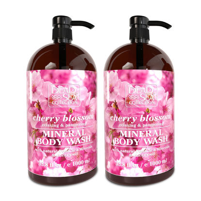 Picture of Dead Sea Collection Cherry Body Wash - with Natural Sea Minerals and Cherry Seeds Oil - Cleanses and Moisturizes Skin - Pack of 2 (67.6 fl. oz)