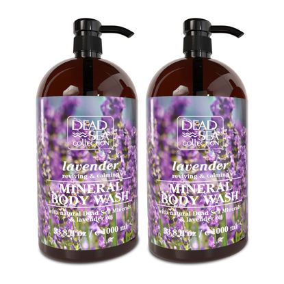 Picture of Dead Sea Collection Lavender Body Wash - with Dead Sea Minerals and Lavender Oil - Gentle Cleanses and Moisturizes Skin - Pack of 2 (67.6 fl. oz)