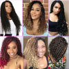 Picture of 8 Packs Crochet Box Braids- 14 Inch Goddess Box Braids Crochet Hair Bohomian Crochet Braids Hair Synthetic Braiding Hair Extensions Crochet Hair for black women (14(8Packs), 1B/Purple