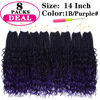 Picture of 8 Packs Crochet Box Braids- 14 Inch Goddess Box Braids Crochet Hair Bohomian Crochet Braids Hair Synthetic Braiding Hair Extensions Crochet Hair for black women (14(8Packs), 1B/Purple