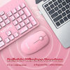 Picture of VicTsing Wireless Keyboard and Mouse [Whisper Quiet], 2.4G Wireless Keyboard Mouse Combo, Cordless Computer Keyboard and Silent Mouse, Nano USB Receiver for PC Laptop Chromebook Notebook Windows,Pink