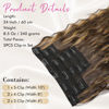 Picture of Clip in Hair Extensions, REECHO 5PCS Brown Hair Extensions 24" Thick Long Loose Waves hair extensions Invisible Lace Weft Natural Soft Hairpieces for Women - Dark Brown with Highlights