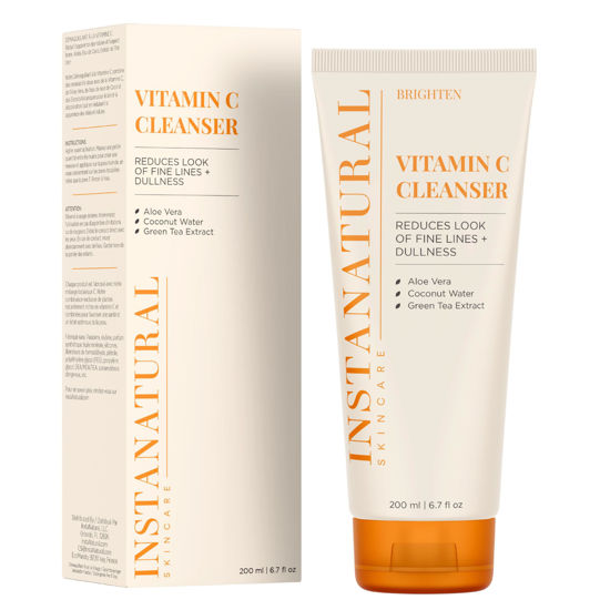 Picture of InstaNatural Vitamin C Cleanser Face Wash, Brightens and Reduces Signs of Aging, Fine Lines and Uneven Texture, with Coconut Water and Aloe Vera, 6.7 FL Oz