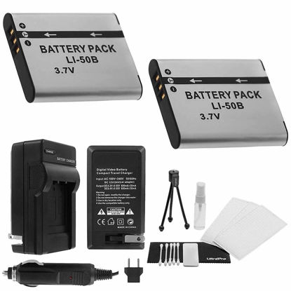 Picture of LI-50B Battery 2-Pack Bundle with Rapid Travel Charger and UltraPro Accessory Kit for Select Olympus Cameras Including SZ-14, SZ-15, SZ-16, Tough TG-610, and TG-620