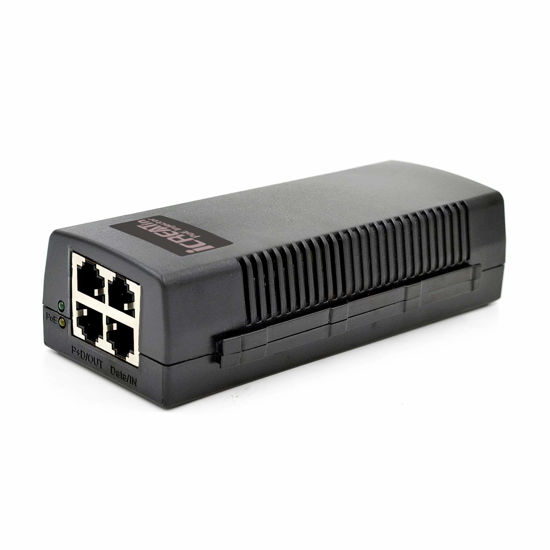 Picture of iCreatin 2-Port Gigabit PoE+ Injector Adapter, IEEE 802.3 at and IEEE 802.3 af Compliant, up to 100 Meters (328 Feet), 10/100/1000Mbps RJ-45, Plug and Play