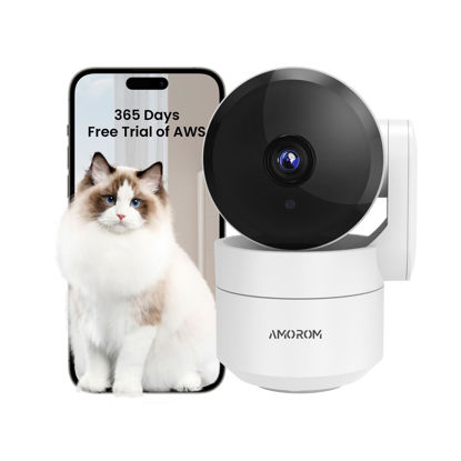 Picture of Home Security Camera Indoor Wireless, WiFi Pet Camera for Dog 360 Degree Monitor, Pan&Tilt, Privacy Mode, AWS&SD Card Storage, Motion Track, 2-Way Talk, Night Vision, Alexa&Google Home Supported