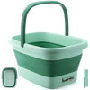 Picture of Collapsible Foot Bath Basin for Soaking Feet,Pedicure Foot Spa, Plastic Bucket with Handles and Massage Acupoint,Multifunction Collapsible feeting Soak Tub-Green