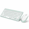 Picture of Wireless Keyboard and Mouse, Jelly Comb 2.4G Slim Compact Quiet Small Keyboard and Mouse Combo for Windows, Laptop, PC, Notebook-White and Mint Green