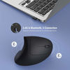 Picture of Bluetooth Ergonomic Mouse, Jelly Comb Rechargeable 2.4G Wireless Vertical Mouse Switch to 3 Devices Optical Mice with 6 Buttons 3 Adjustable DPI for Laptop/MacBook/Windows/PC MV14B