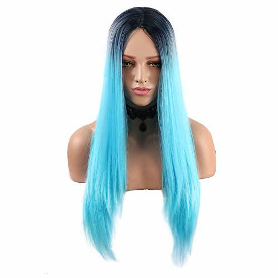 GetUSCart Fani Wigs Ombre Blue Wig Halloween Costume Wigs Long