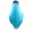 Picture of Fani Wigs Ombre Blue Wig Halloween Costume Wigs Long Straight Middle Part Dark Roots Synthetic Cosplay Wigs for Women