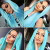 Picture of Fani Wigs Ombre Blue Wig Halloween Costume Wigs Long Straight Middle Part Dark Roots Synthetic Cosplay Wigs for Women