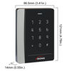 Picture of Visionis VIS-3018 Access Control Black with Clear Border Card Reader and Keypad Only Compatible with Wiegand 26 and 34 Bit RS485 EM Card Compatible Only