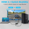 Picture of YMOO 8K HDMI Splitter 2 in 1 Out, HDMI Switch 4k@120Hz, 5+5M Extender Cable 28AGW for 8K@60Hz, 48Gbps HDMI 2.1 Chip, Metal for PS4/PS5/Xbox/Roku/TV/Fire Stick/Gaming Monitor