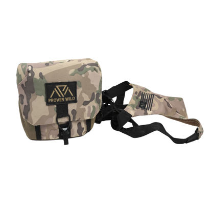 Picture of Proven Wild Bino Harness Binocular Harness Chest Pack Made of Waterproof 900D Nylon | Binocular Harness for Hunting Case with Adjustable Shoulder Straps, 2 Mesh Pockets, and Zipper Back Pocket