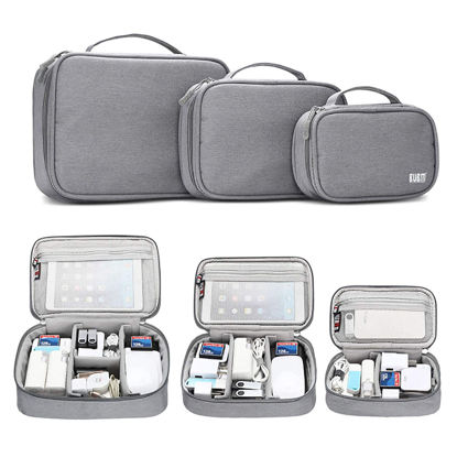 Picture of Electronics Organizer Bag Portable Travel Organizer Storage Carrying Bag for USB Cables,Chargers,Power Bank,iPad Mini