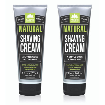 Picture of Pacific Shaving Company Natural Shaving Cream - Shea Butter + Vitamin E Shave Cream for Hydrated Sensitive Skin - Clean Formula for a Smooth, Anti-Redness + Irritation-Free Shave Cream (7 Oz, 2 Pack)