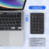 Picture of Bluetooth Number Pad, Bluetooth 10 Key, USB C Rechargeable, Portable Financial Accounting 22-Keys Wireless Number pad Extensions for Laptop, PC, Desktop, Surface Pro, Notebook