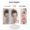 Picture of WEILY Makeup Vanity Mirror with LED Lighting and Touch Screen, Tri-Fold 1x 2X 3X Magnification,180° Adjustable Rotation,Battery and USB Powered,Countertop Cosmetic Mirror (White)