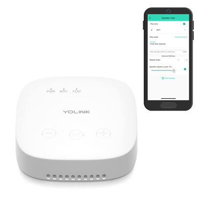 Picture of YoLink SpeakerHub - Smart Home Speaker Hub, Plays Tones/Alarms and Your Text-to-Speech Custom Messages, Voice Announcements, Audio Voice Alert, Spoken Alerts, LoRa-Powered ¼ Mile Range, WiFi Required