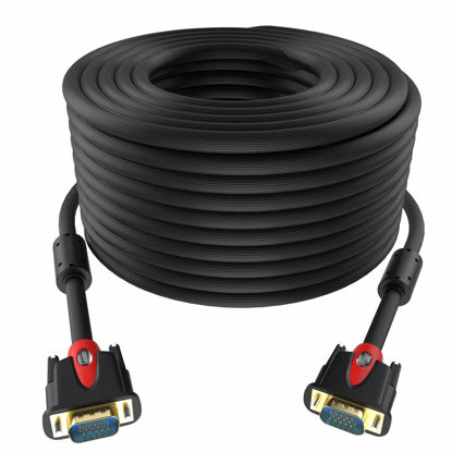 Picture of Tainston VGA to VGA Cable HD15 Monitor Cable with Ferrites Male to Male-75 Feet