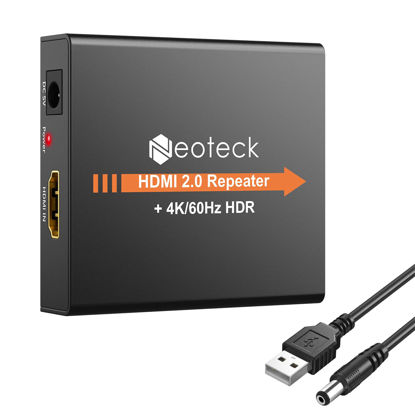 Picture of Neoteck HDMI 2.0 Repeater, 4K 2160P 3D HDMI Signal Amplifier Repeater Boost Up to 196ft Transmission Distance Mini Size Metal Shell for PC DVD Sky HD Box PS3 PS4 Satellite Box