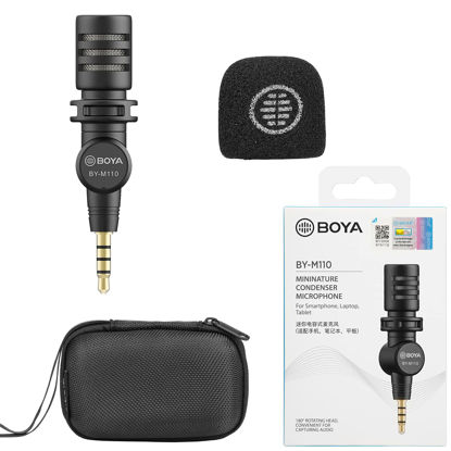 Picture of BOYA Smartphone Microphone TRRS, BY-M110 Mini Shotgun Microphone 3.5mm Plug & Play for Smartphones Samsung/Moto G/Google Pixel/Huawei/TCL in Vlog Liverstream Tiktok YouTube Video