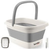 Picture of Collapsible Foot Bath Basin for Soaking Feet,Foot Soak Tub,Plastic Foot Bucket with Handles and Massage Acupoint,Foldable Laundry Basket-Gery