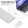 Picture of Wireless Keyboard Mouse Combo, cimetech Compact Full Size Wireless Keyboard and Mouse Set Less Noise Keys 2.4G Ultra-Thin Sleek Design for Windows, Computer, PC, Notebook, Laptop - Silver