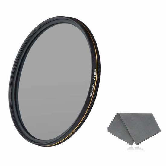 Picture of LENSKINS 58mm CPL Circular Polarizing Filter for Camera Lenses, 16-Layer Multi-Resistant Nano Coated, Ultra Slim, German Optics Glass, Weather-Sealed, Circular Polarizer Filter with Lens Cloth