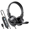 Picture of EMEET Computer Headset with Microphone HS20, Wired Office Headphones with 360° Omni-Directional Mic, USB/3.5mm Jack, in-Line Control, Mute Button, USB Headset for Skype/Call Center/PC/Phones Tablet