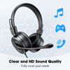 Picture of EMEET Computer Headset with Microphone HS20, Wired Office Headphones with 360° Omni-Directional Mic, USB/3.5mm Jack, in-Line Control, Mute Button, USB Headset for Skype/Call Center/PC/Phones Tablet