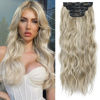 Picture of 4PCS Synthetic Hair Warm Ash Blonde Highlights Bleach Blonde Clip in Hair Extensions Blonde Highlights Thick and Full Hair Extensions(Warm Ash Blonde Highlights Bleach Blonde)