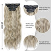 Picture of 4PCS Synthetic Hair Warm Ash Blonde Highlights Bleach Blonde Clip in Hair Extensions Blonde Highlights Thick and Full Hair Extensions(Warm Ash Blonde Highlights Bleach Blonde)