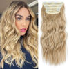 Picture of Clip in Hair Extensions 4PCS Soft Hair Extensions Honey Golden Brown Mixed Blonde Long Wavy Hairpieces for Women (Honey Golden Brown Mixed Blonde)