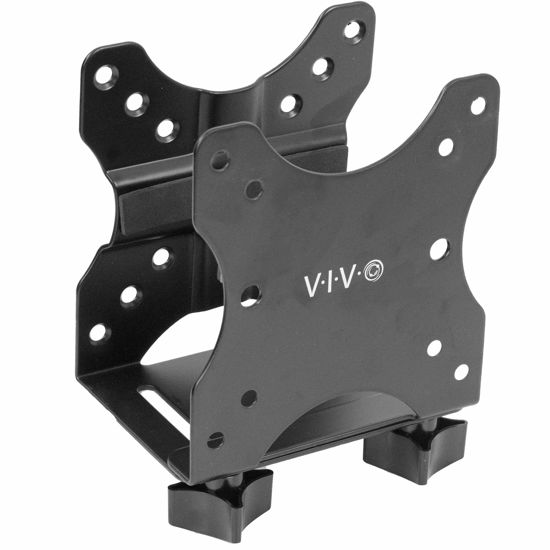 Picture of VIVO Adjustable Thin Client Mini PC Mount Bracket, CPU VESA Under Desk and Monitor Arm Computer Holder, Black, MOUNT-PC05C