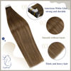 Picture of LAAVOO Balayage Tape in Hair Extensions Human Hair Medium Brown Ombre Light Brown Mix Golden Brown Remy Hair Extensions Tape in Real Human Hair Short Hair Extensions 12 Inch 30g 20pcs