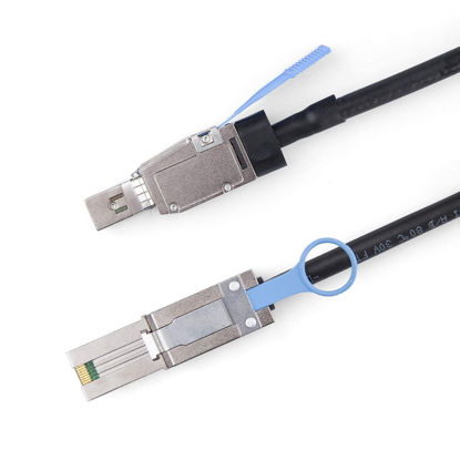 Picture of SFF-8644 to Mini SAS SFF-8088 HD Cable, 6Gbps External 26Pin SAS2.0 Hybrid Cable Attached SCSI for Raid Systems, DataCenter, Servers, Workstations and Desktops, 100-Ohm, 1.5-Meter(4.9-ft)