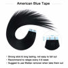 Picture of SUYYA Tape in Hair Extensions Human Hair Jet Black 100% Real Human Hair 12 inches 20pcs 40g/pack Straight Seamless Skin Weft Tape in Hair Extensions(12 inches #1 Jet black)