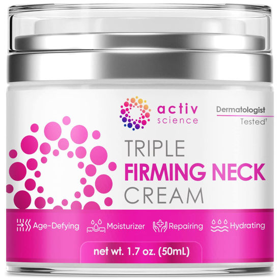 Picture of ACTIVSCIENCE Neck Firming Cream - Natural Anti-Aging Facial Moisturizer with Retinol, Collagen & Hyaluronic Acid - Day & Night Anti-Wrinkle Cream - Firming, Hydrating Face Cream - 1.7Oz