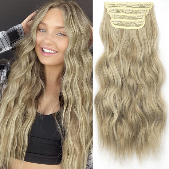 GetUSCart KooKaStyle Clip in Synthetic Hair Extensions Long Wavy