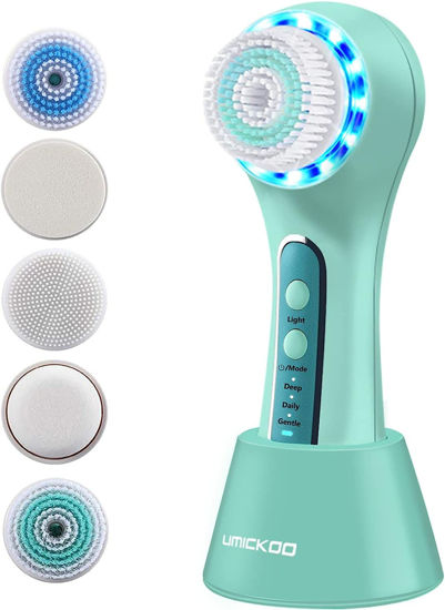 Picture of UMICKOO Facial Spin Brush,Rechargeable IPX7 Waterproof Face Scrubber with 5 Brush Heads for Exfoliating, Massaging and Deep Cleansing