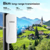 Picture of Wireless Bridge VLAN,8KM 5.8G Point to Point Outdoor WiFi Bridge with 2 1000Mbps RJ45 Port 18dBi Antennas 48V PoE Injector for Extending Network to Next Building Shop Or Extending Camera Range,L-8KM